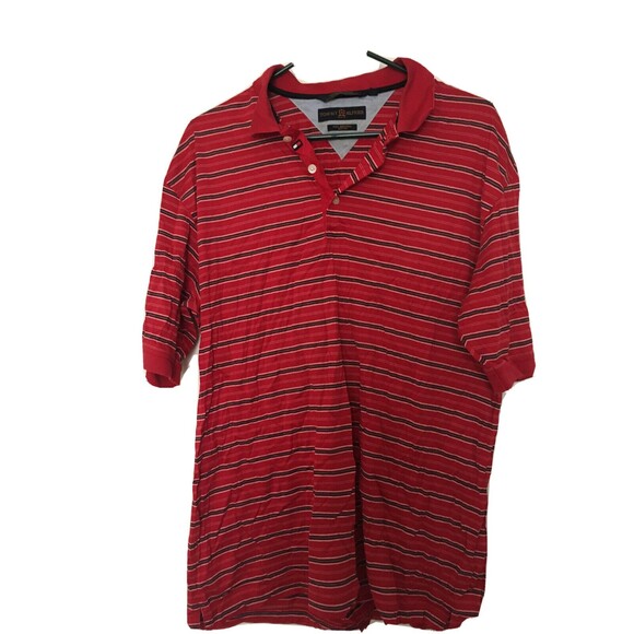 Tommy Hilfiger Men's Striped Short Sleeve Polo Shirt Size Large Multi-Color - Picture 1 of 11